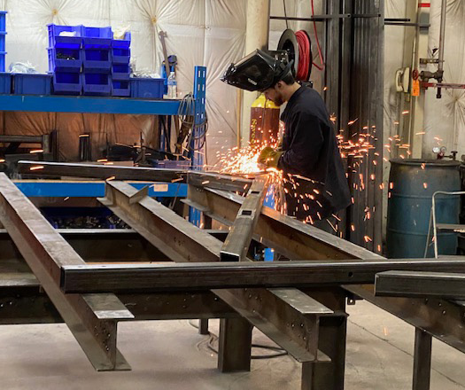 Welding at TAB Industries metal fabrication in Reading, PA